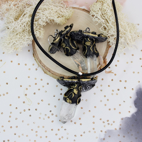 Kolczyki grzyby kryształ