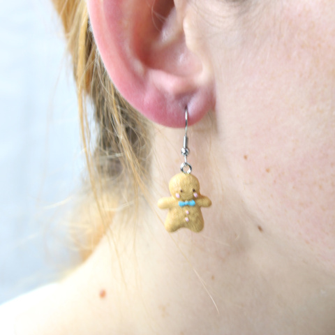 Kolczyki ciasteczkowy ludek