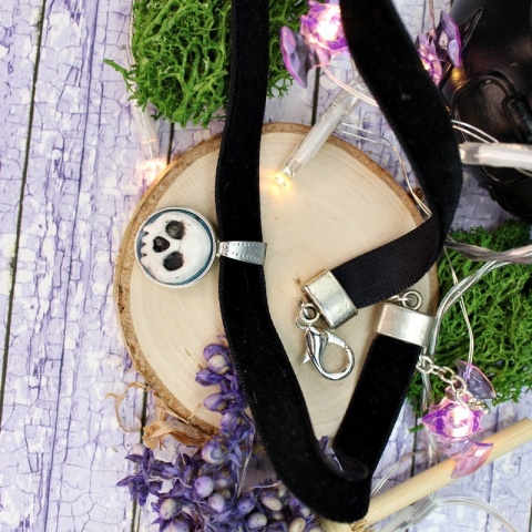 Naszyjnik choker czaszka
